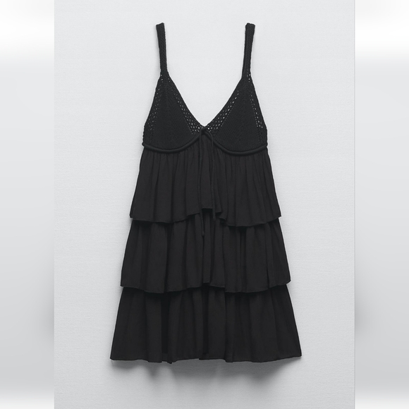 Zara Dresses & Skirts - Zara Black Crochet Detail Dress